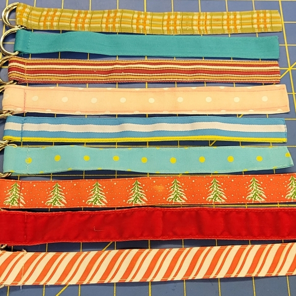 Grosgrain Ribbon Bracelet 9" x 7/8" w Silver Buckle 1990s Vintage Set of 10 - Picture 1 of 5